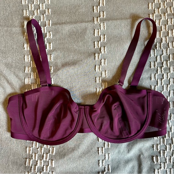 CUUP “Balconette” Mesh underwire Bra in Begonia (wine/purple) Sheer, Size 38C. - Picture 6 of 9